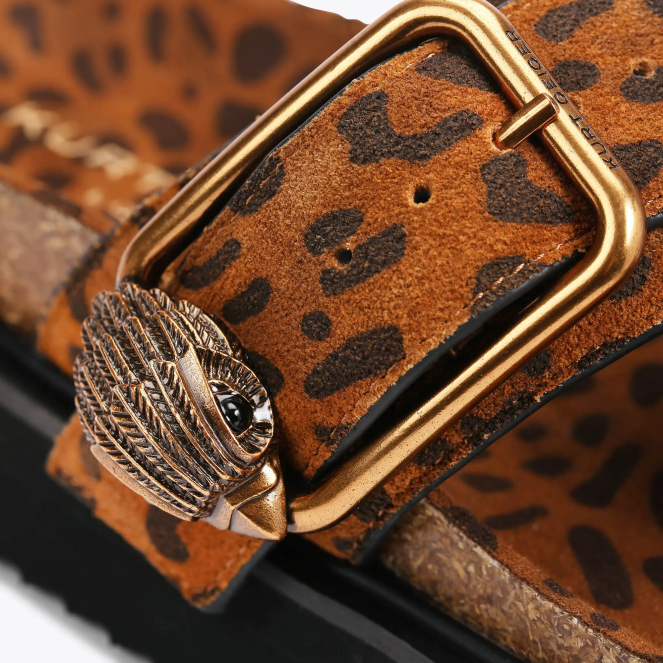 Kurt Geiger mujer chanclas con barra en T y hebilla con águila de Londres 2LPR442 | calzados marrón medio